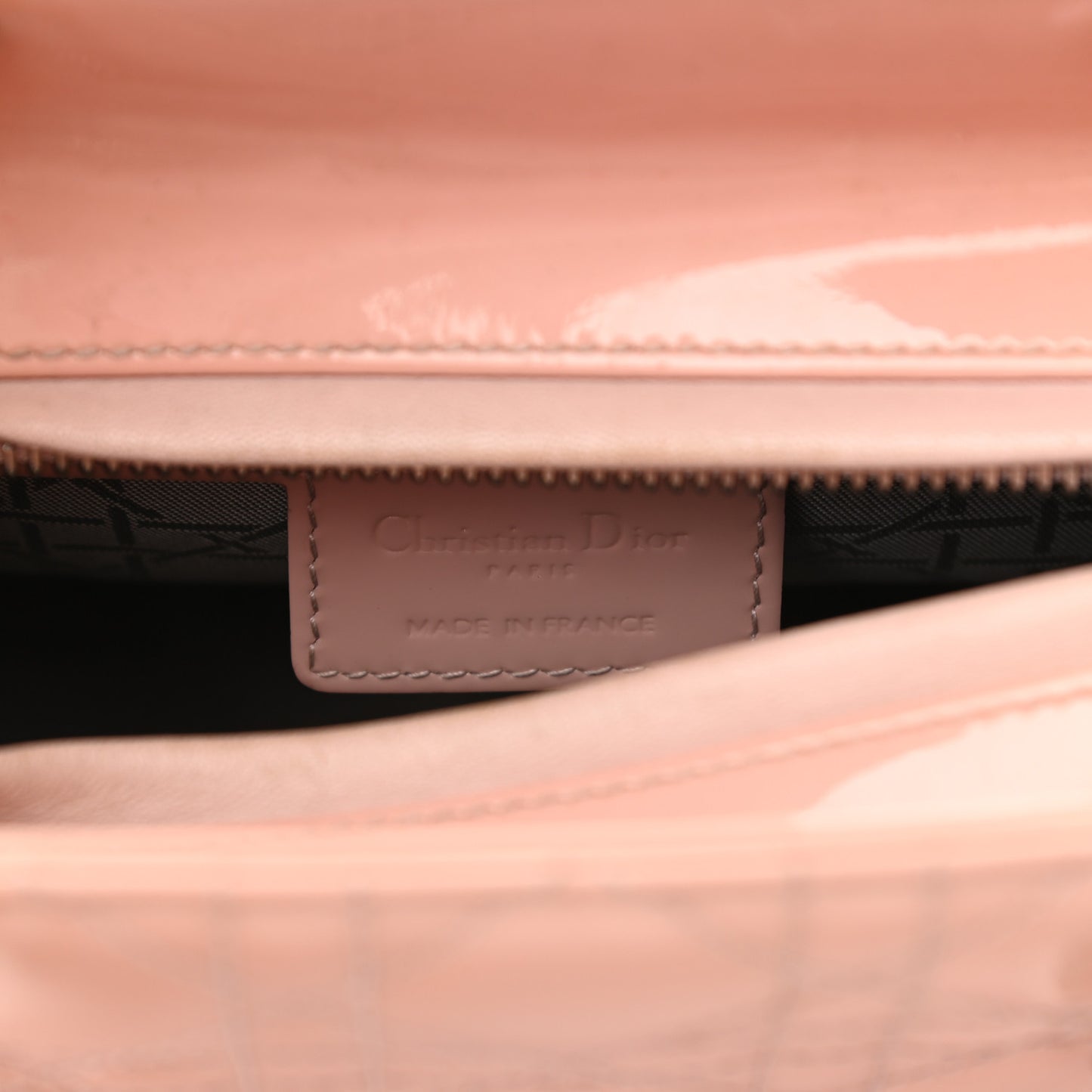 Patent Cannage Medium Lady Dior Rose Clair