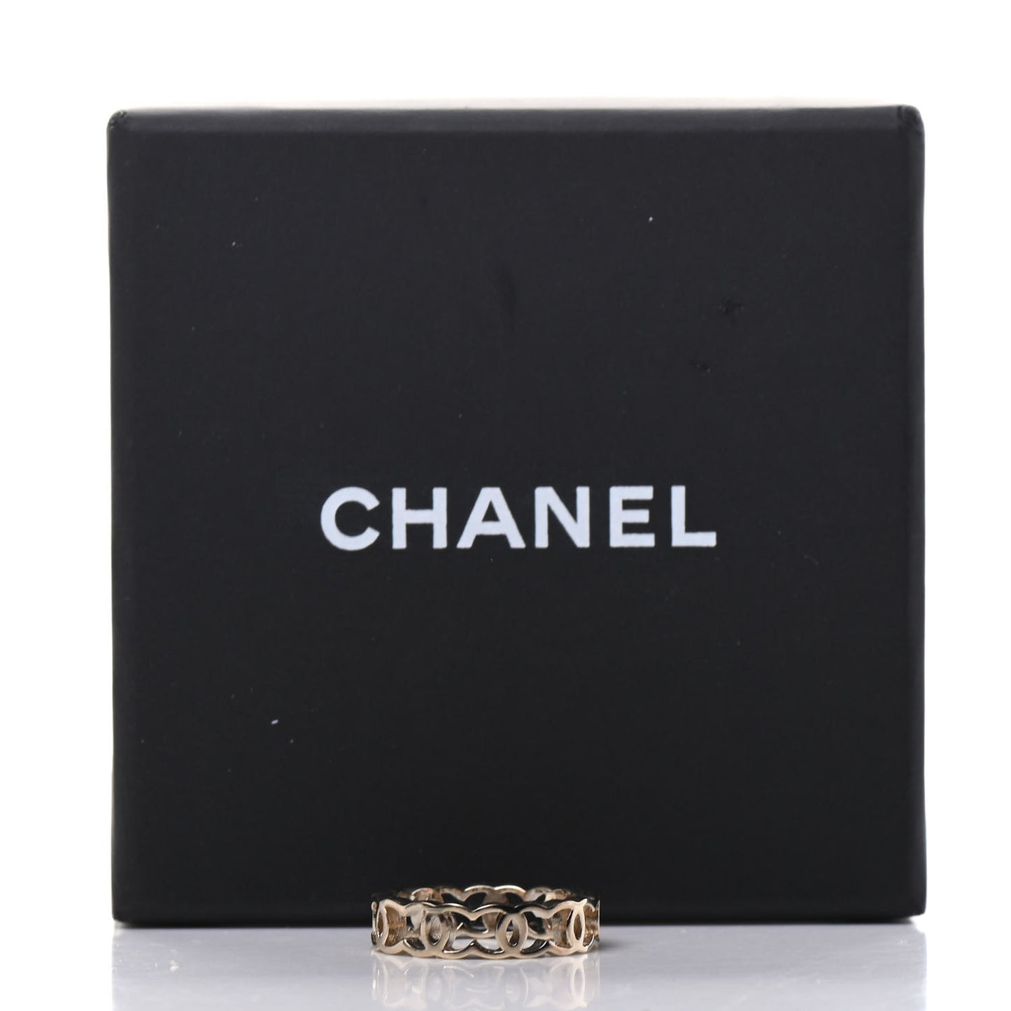 Metal Chain CC Ring 5 Gold