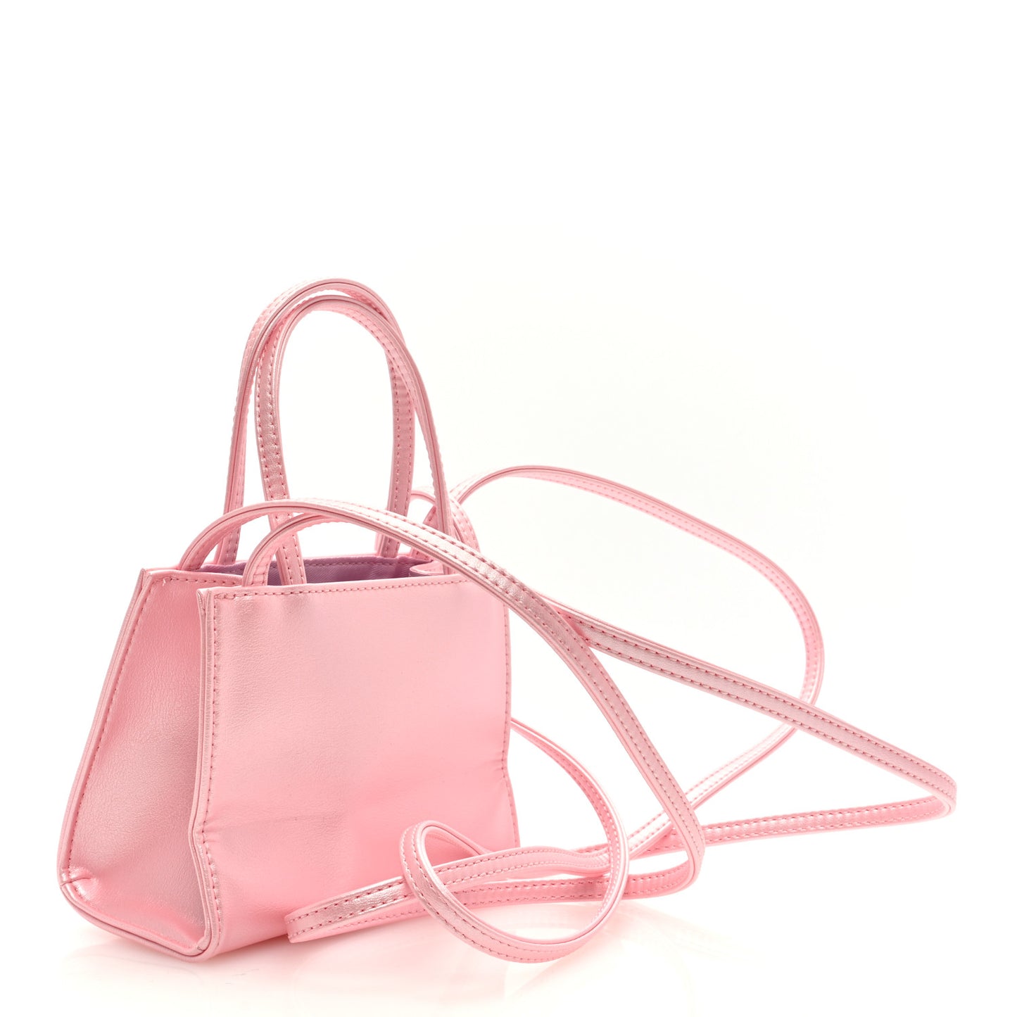 Metallic Vegan Leather Small Shopping Bag Ballerina