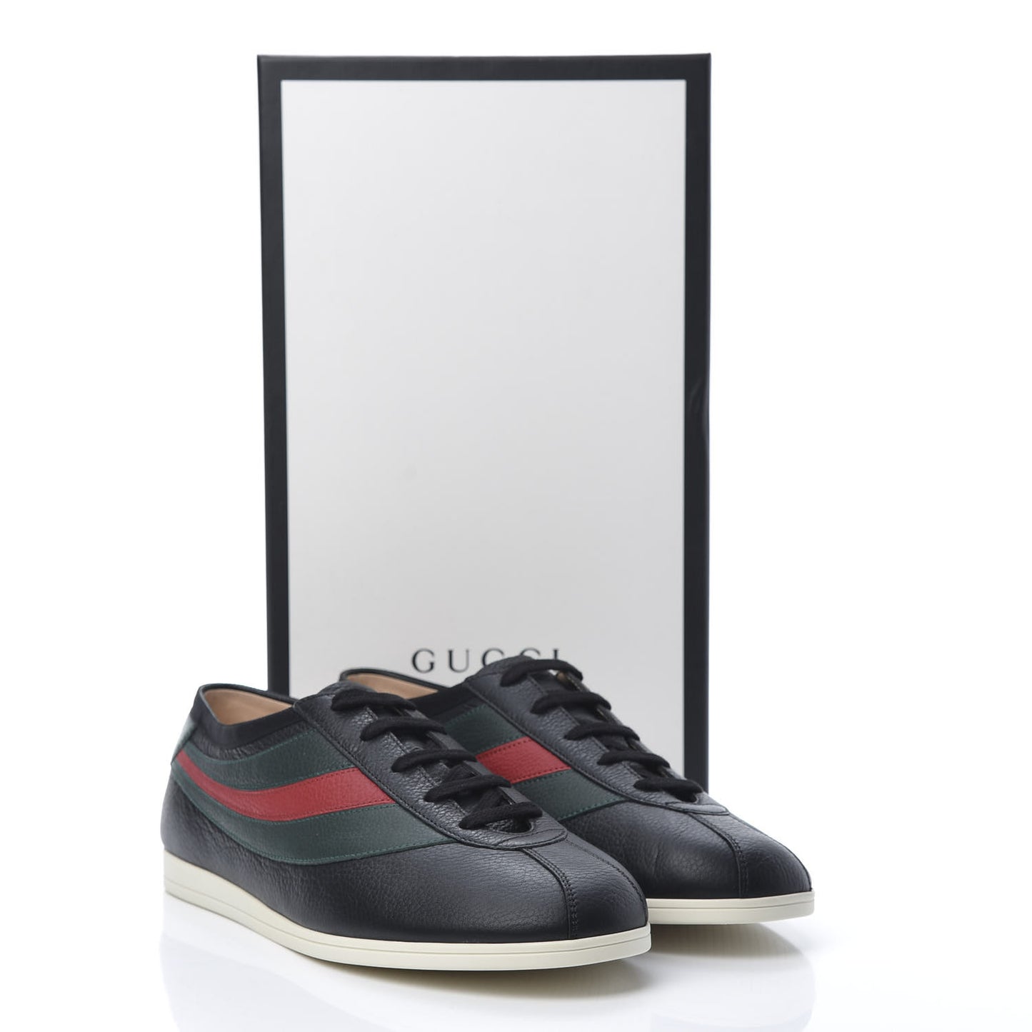 Calfskin Mens Web Falacer Sneakers 9.5 Black