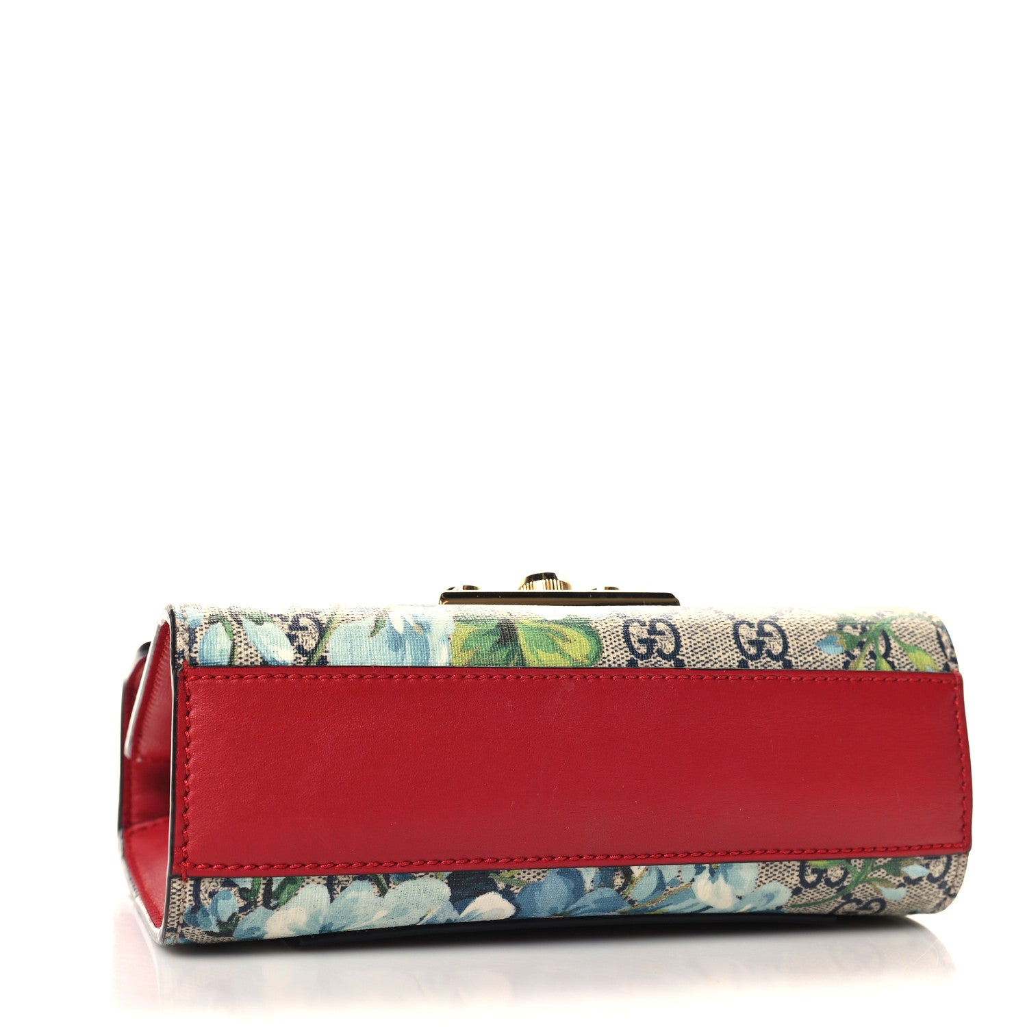 Gucci GG Supreme Monogram Blooms Small Padlock Shoulder Bag Beige Blue Navy Hibiscus Red 4 of 10