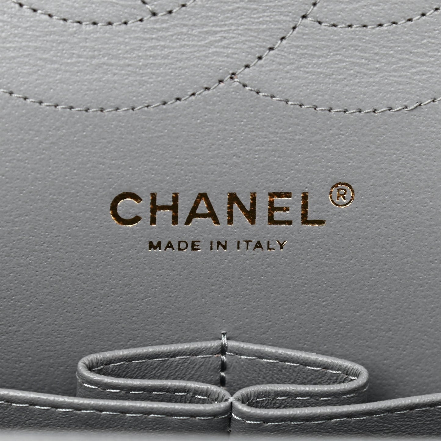Caviar Quilted Jumbo Double Flap Grey