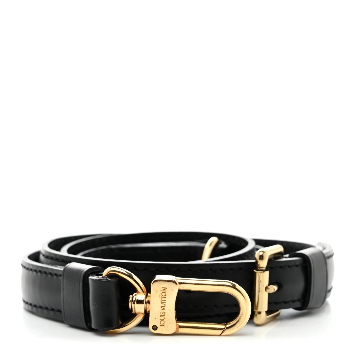 Louis Vuitton Calfskin 16mm Adjustable Shoulder Strap Black