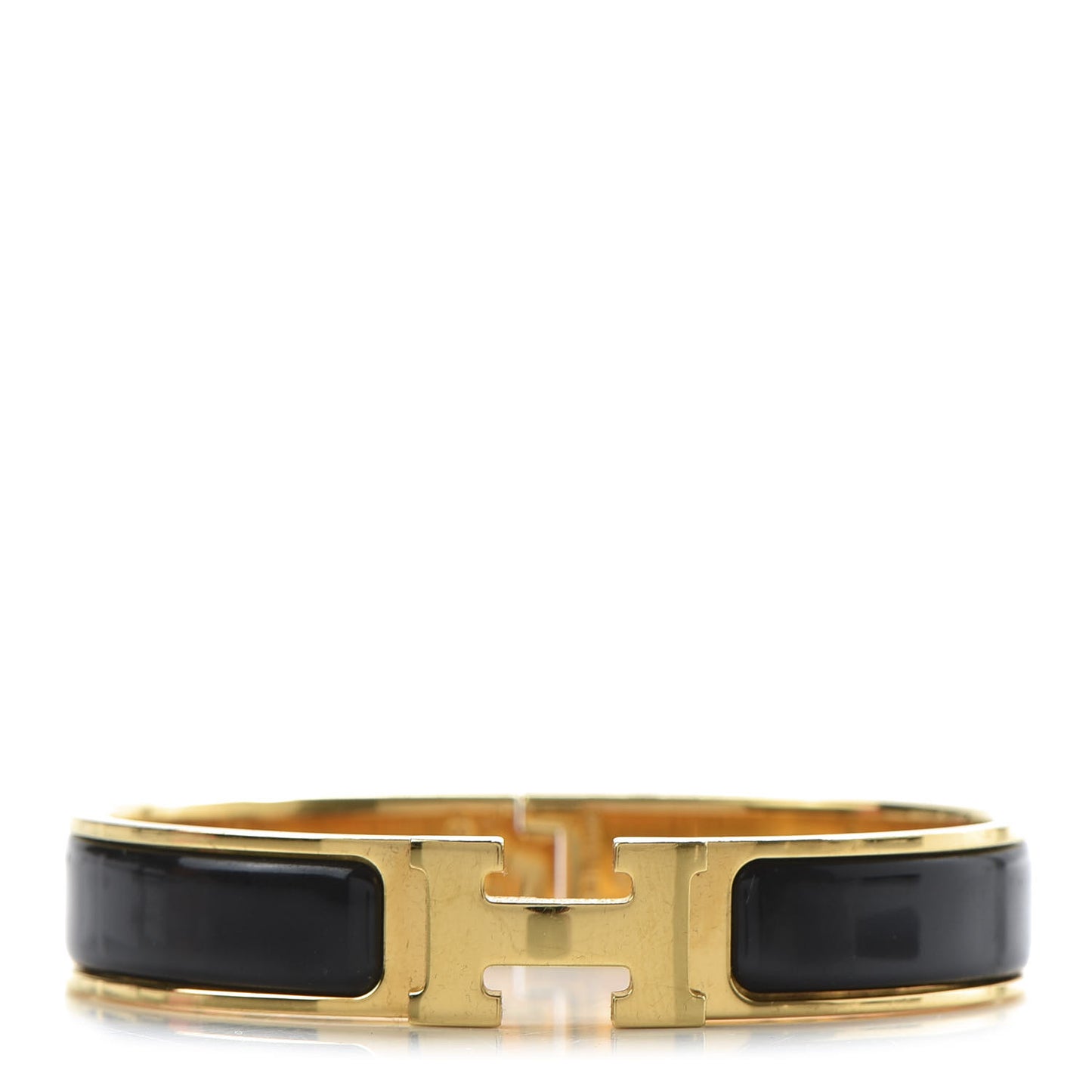 Enamel Narrow Clic Clac H Bracelet PM Black