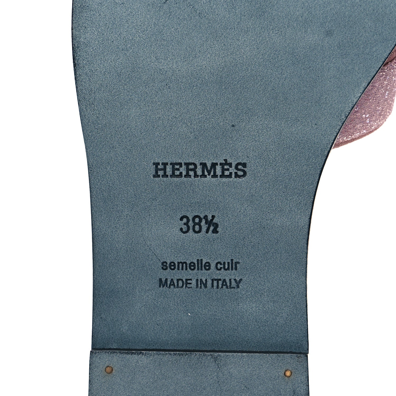 Hermes Suede Goatskin Crystal Powder Oran Sandals 38.5 Rose 6 of 9