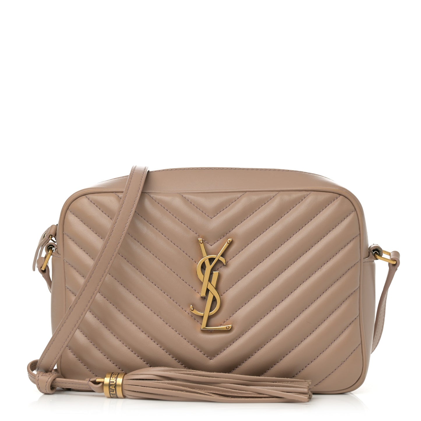 Calfskin Matelasse Monogram Lou Camera Bag Dark Latte
