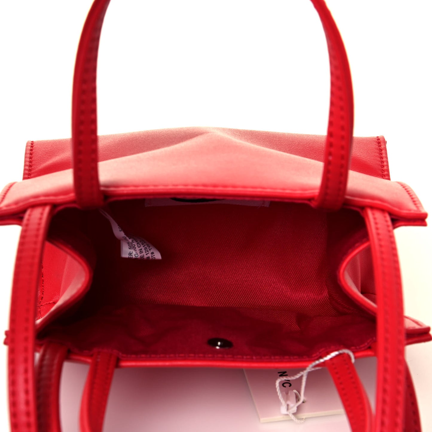 Vegan Leather Small Shopping Bag Red