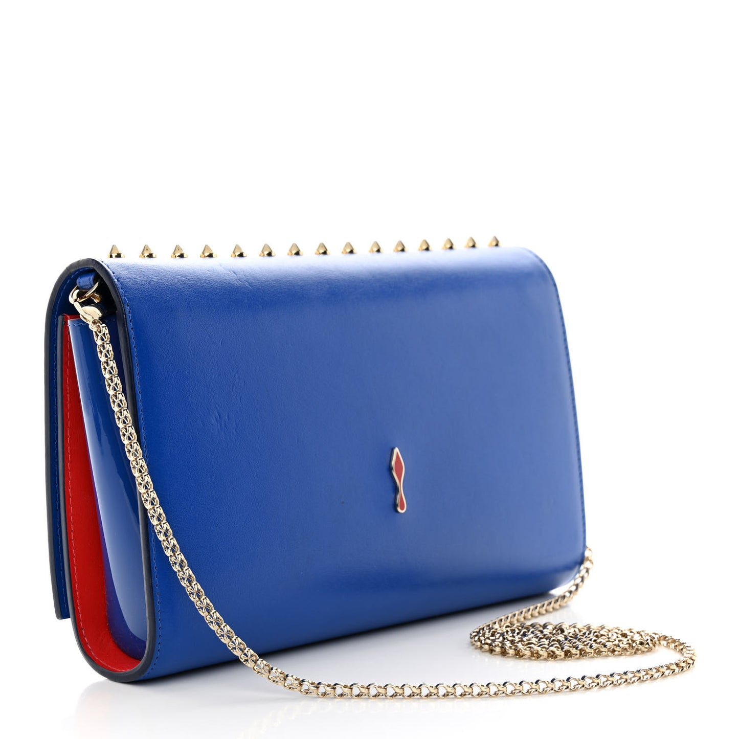 Calfskin Spikes Paloma Clutch Blue