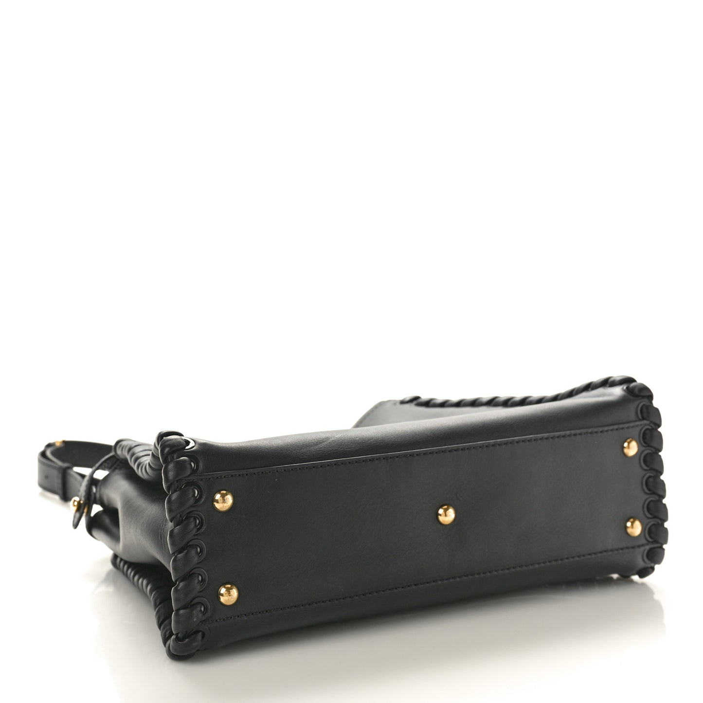 Vitello Seta Lace Up Medium Peekaboo Iconic Satchel Black