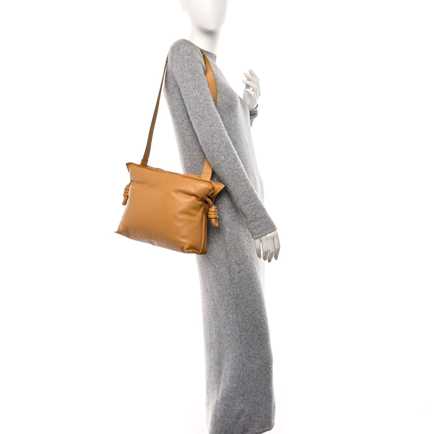 Loewe Calfskin Flamenco Puffer Knot Bag Camel 2 of 10