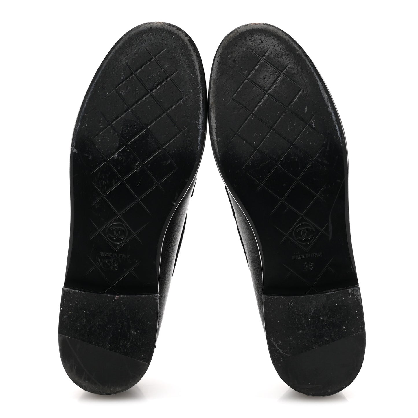 Lambskin Quilted CC Turnlock Loafers 38 Black