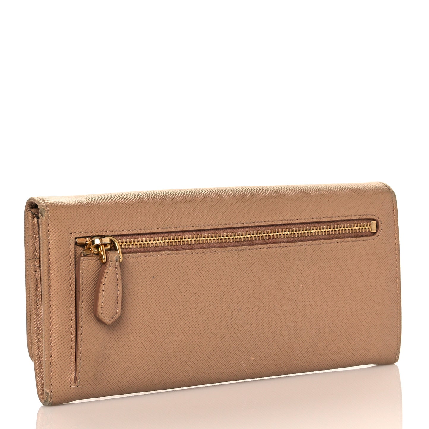 Saffiano Metal Continental Flap Wallet Cammeo