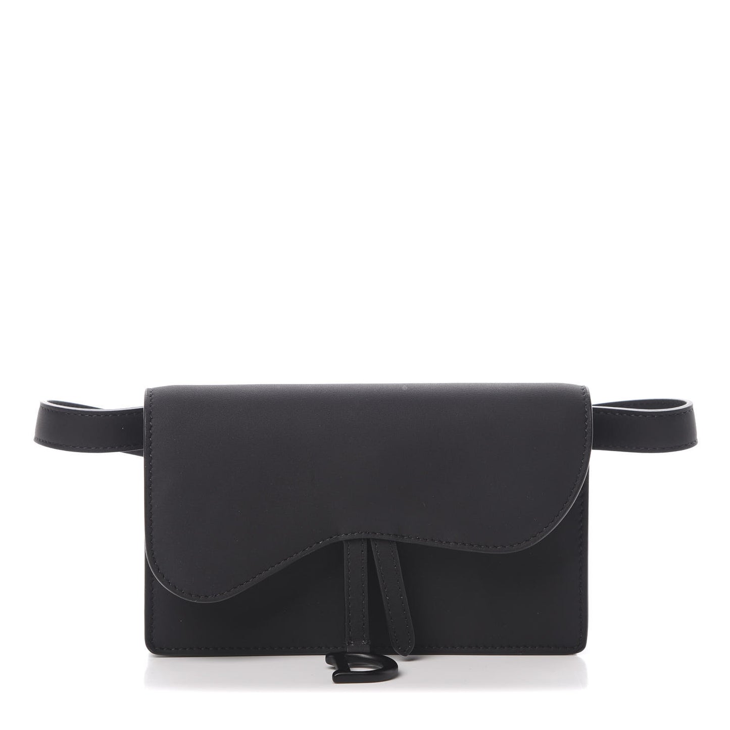 Ultra Matte Calfskin Saddle Belt Bag Black