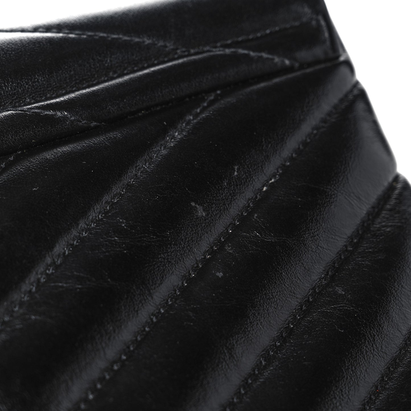 Calfskin Y Quilted Monogram Small Loulou Chain Satchel Black