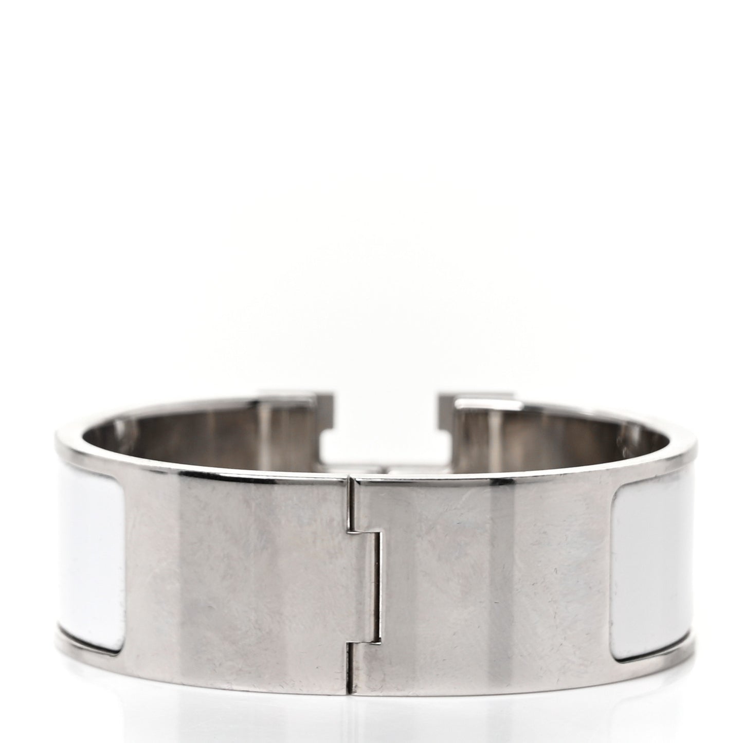 Enamel Wide Clic Clac H Bracelet PM White