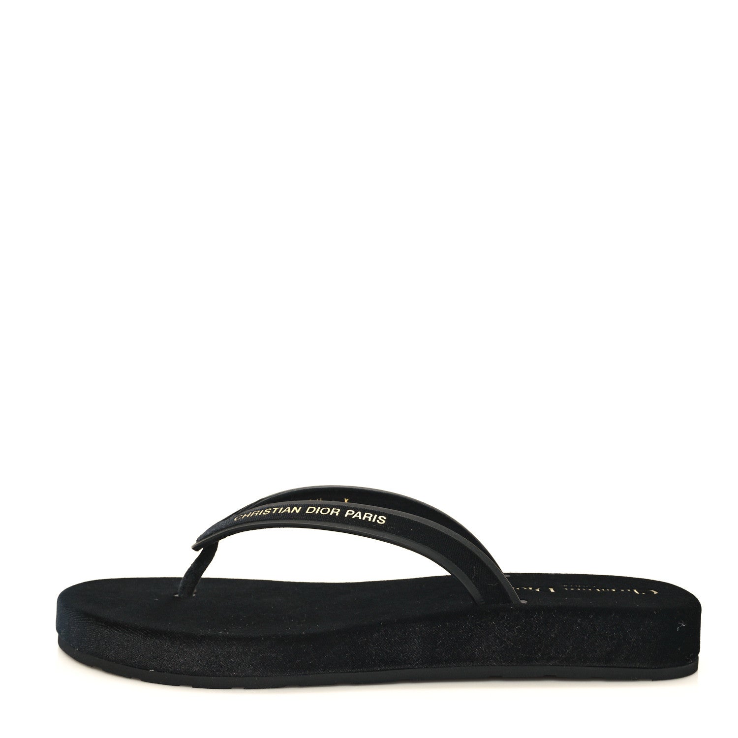 Christian Dior Velvet Diorsea Thong Sandals 40 Black 1633806 