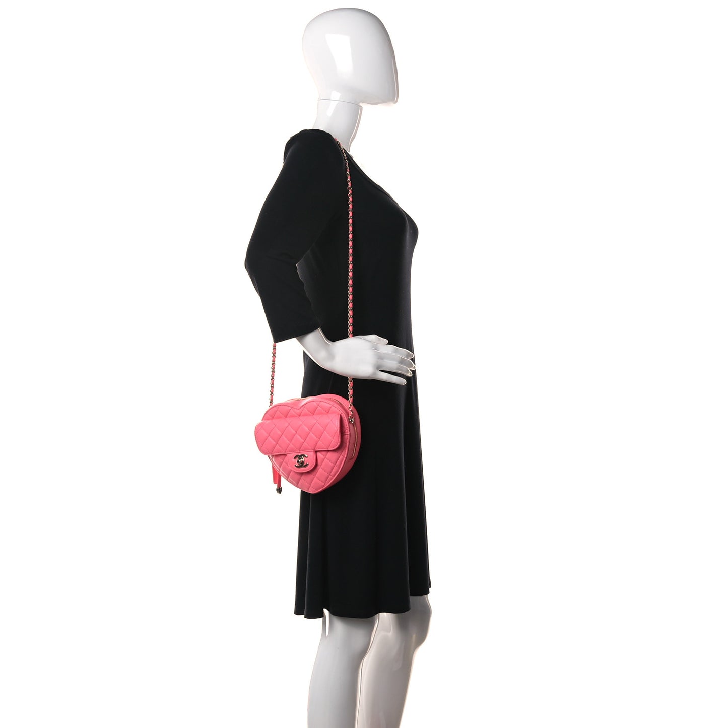 Lambskin Quilted CC In Love Heart Bag Pink