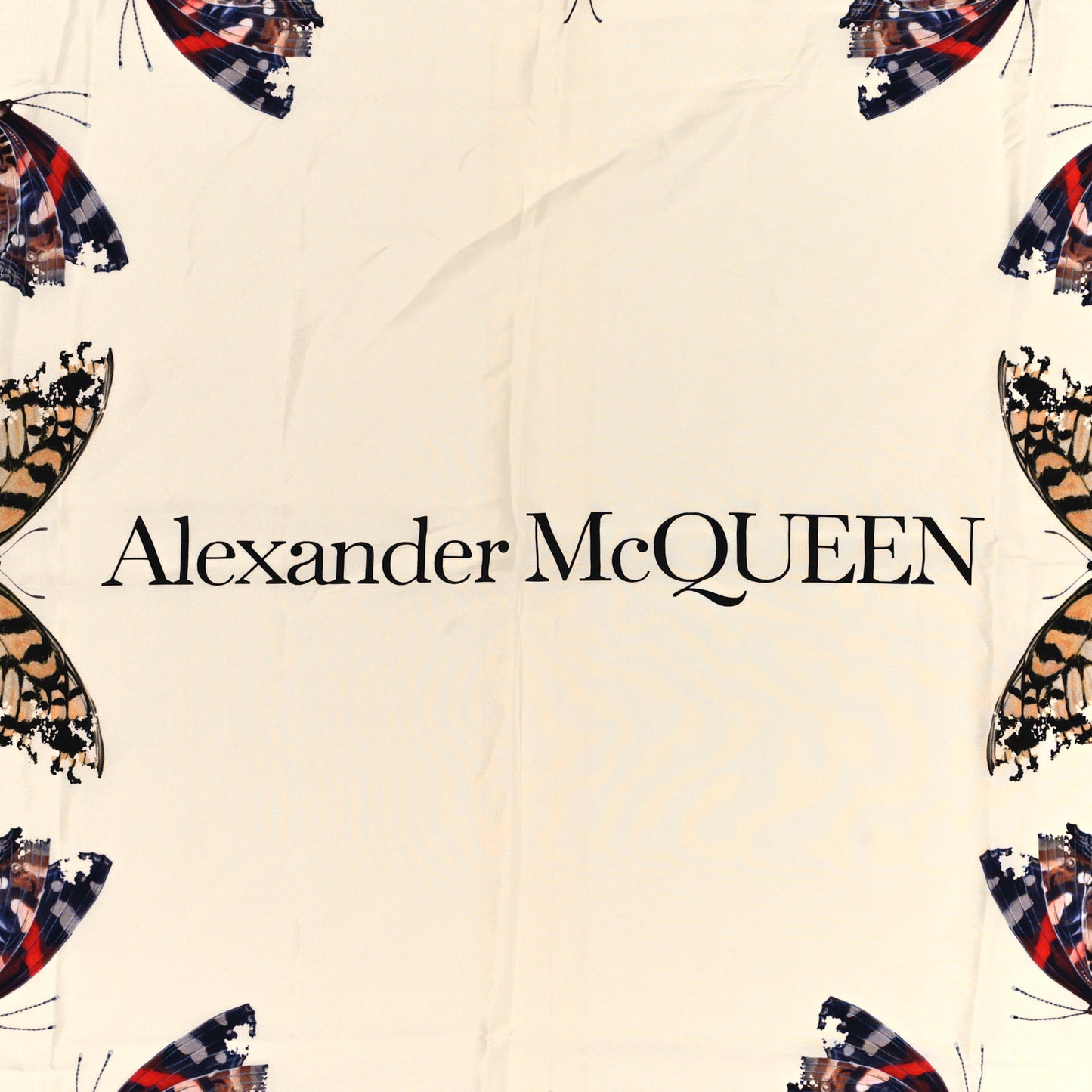 Silk Chiffon Butterfly Scarf White