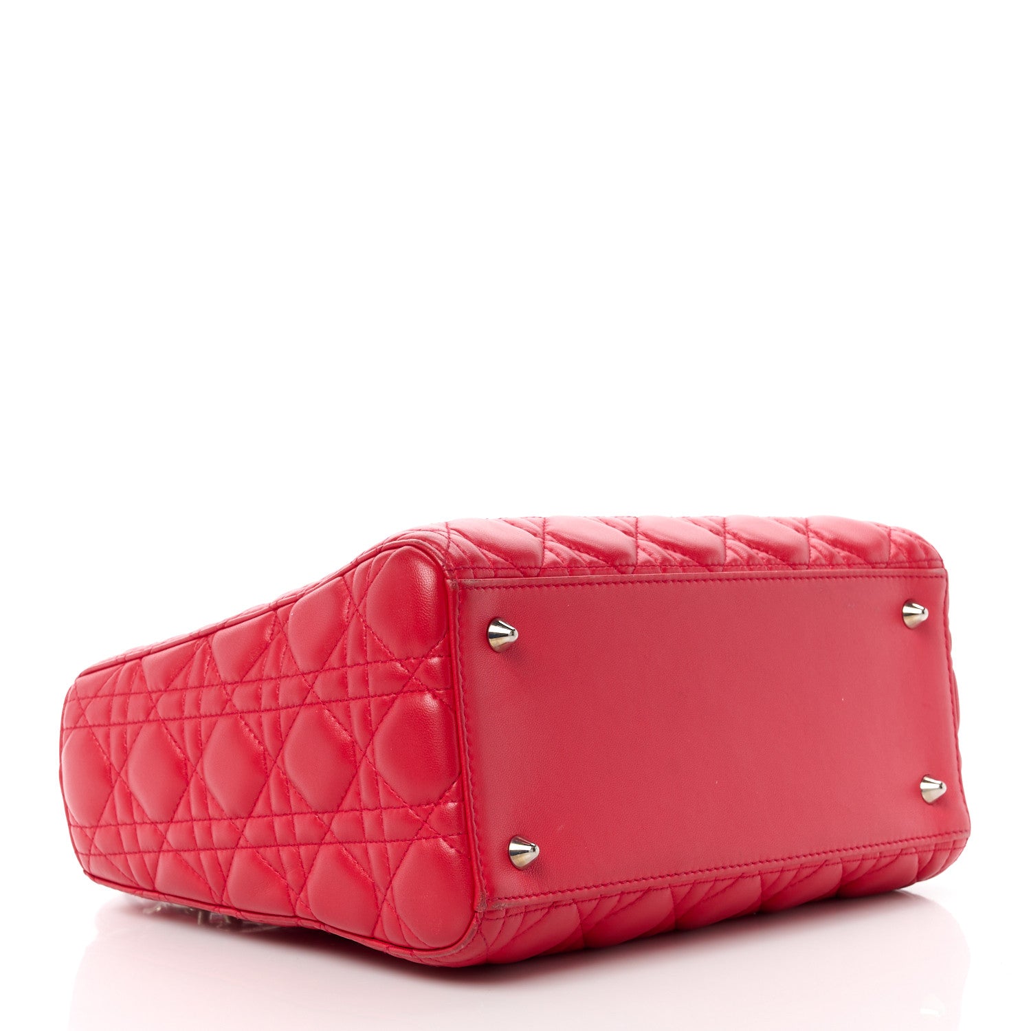 Christian Dior Lambskin Cannage Medium Lady Dior Red 4 of 11