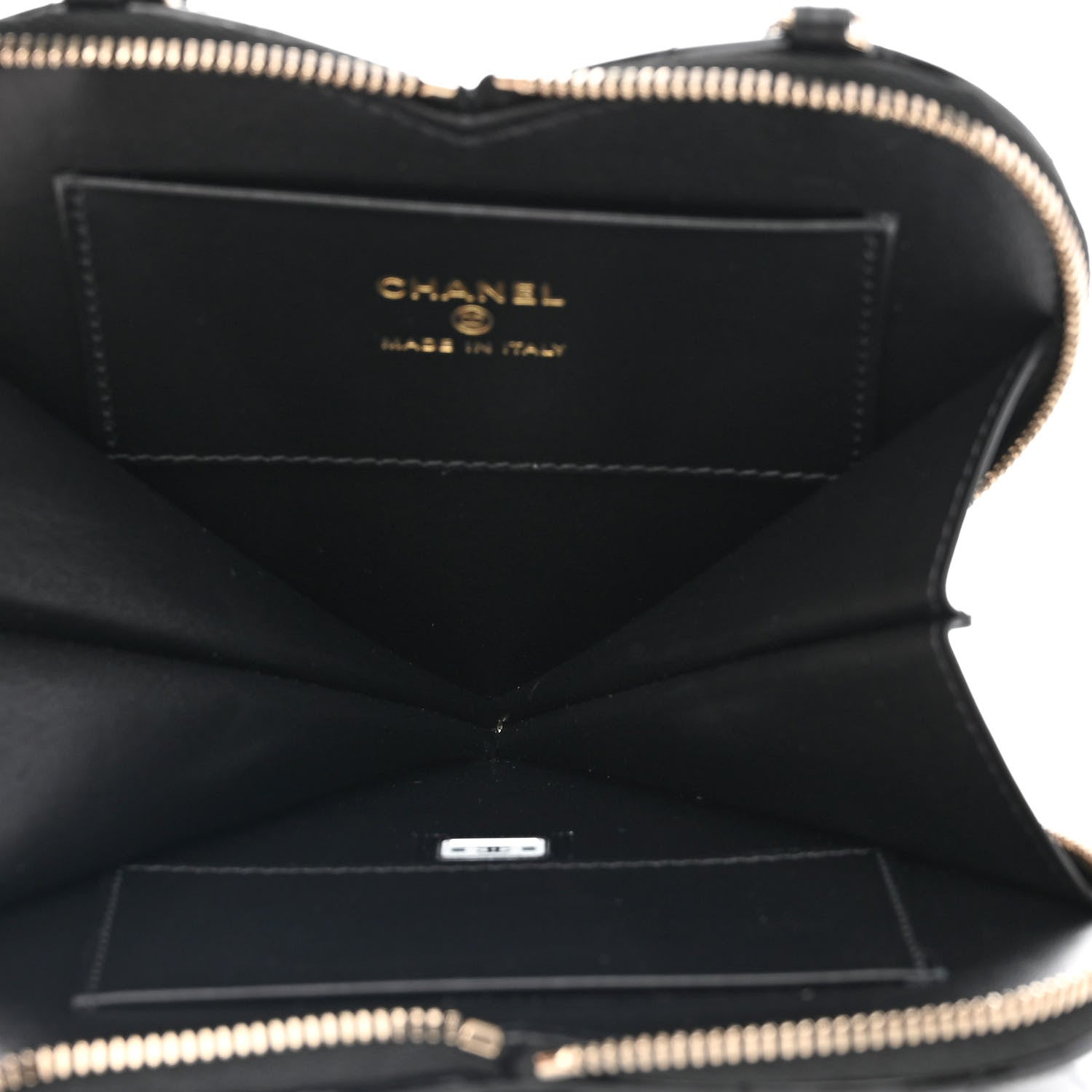 Chanel Patent Calfskin Resin Quilted CC Heart Clutch With Chain Black 5 of 13