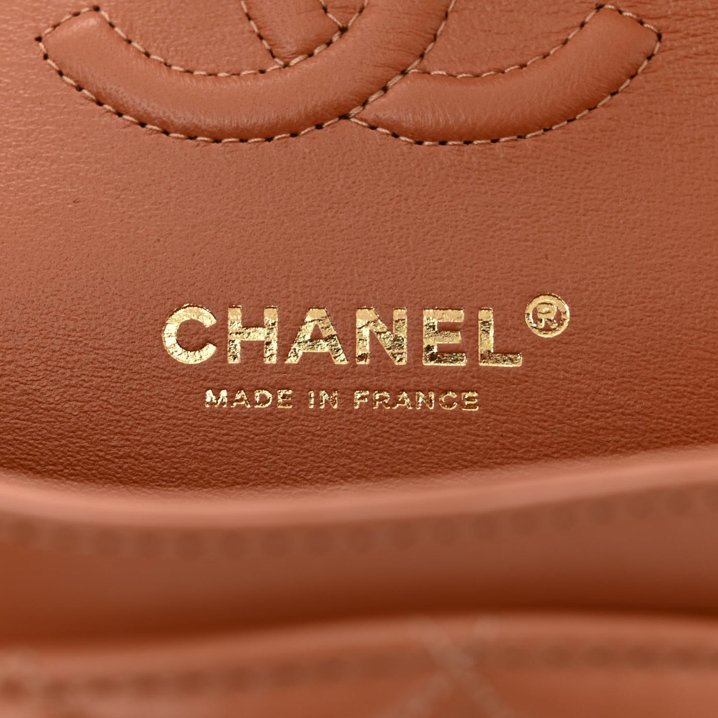 Lambskin Quilted Small Double Flap Brown
