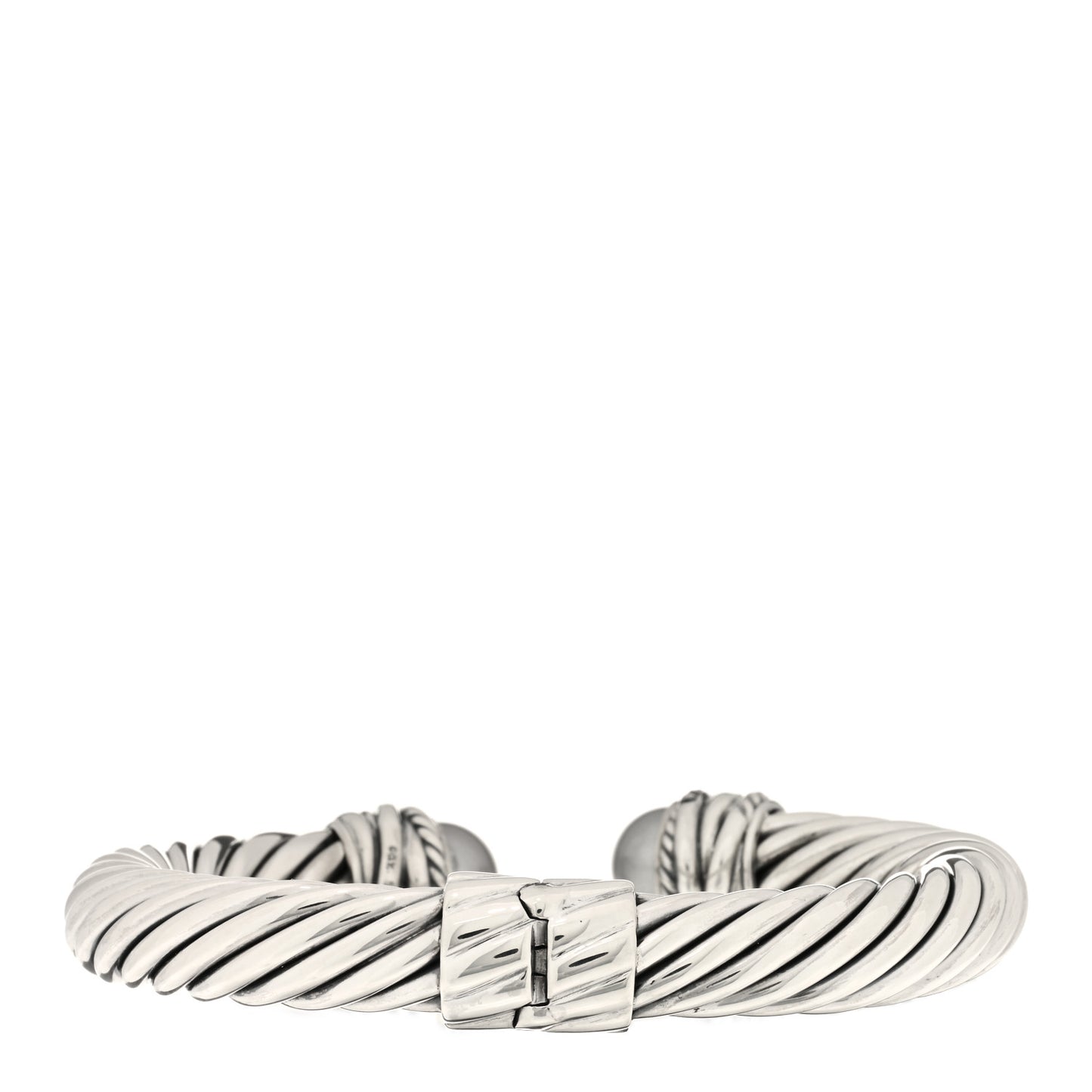 Sterling Silver Diamond Pearl 10mm Crossover Hinge Bracelet