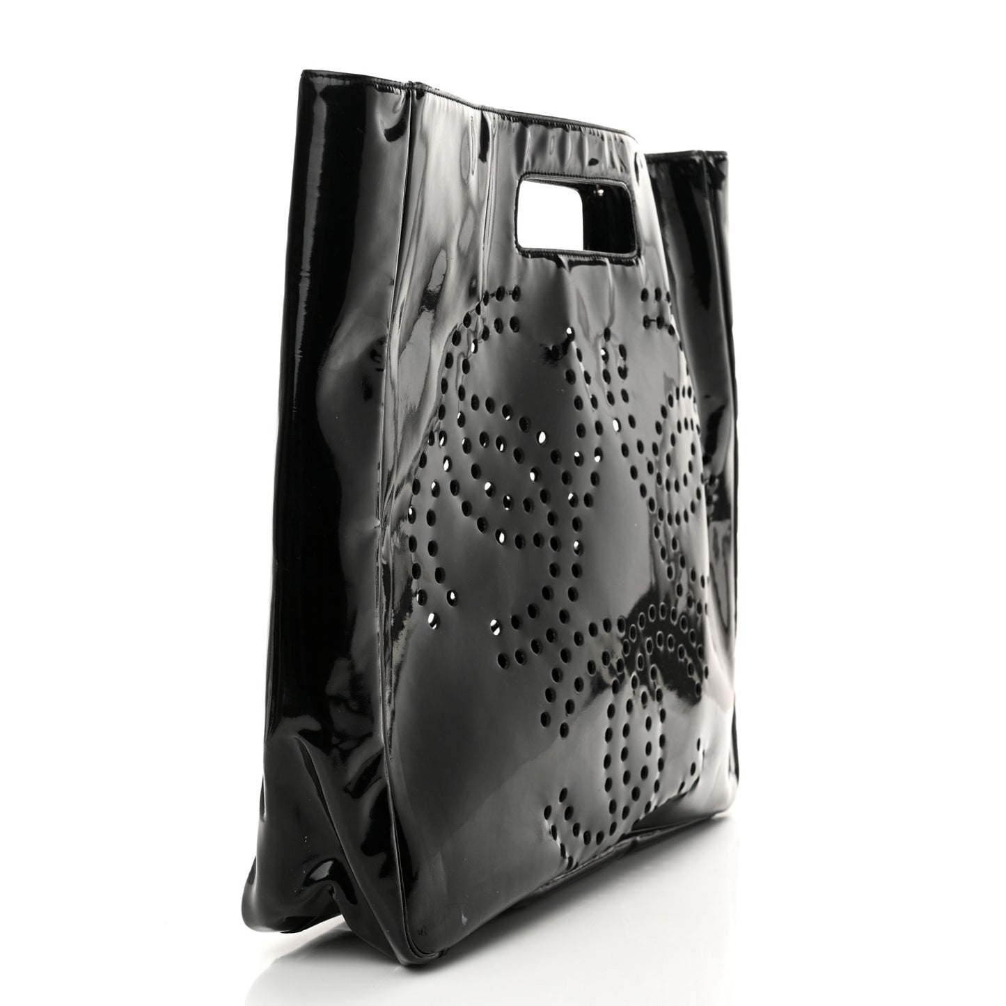 Patent Perforated CC Handle Bag Black