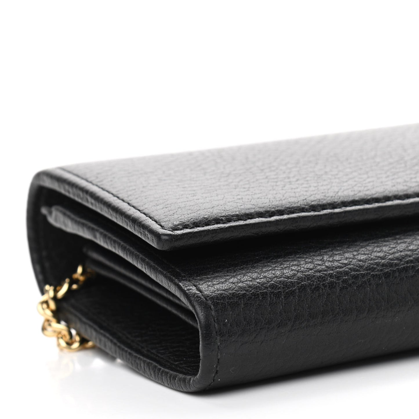 Calfskin Petite GG Marmont Wallet Chain Bag Black