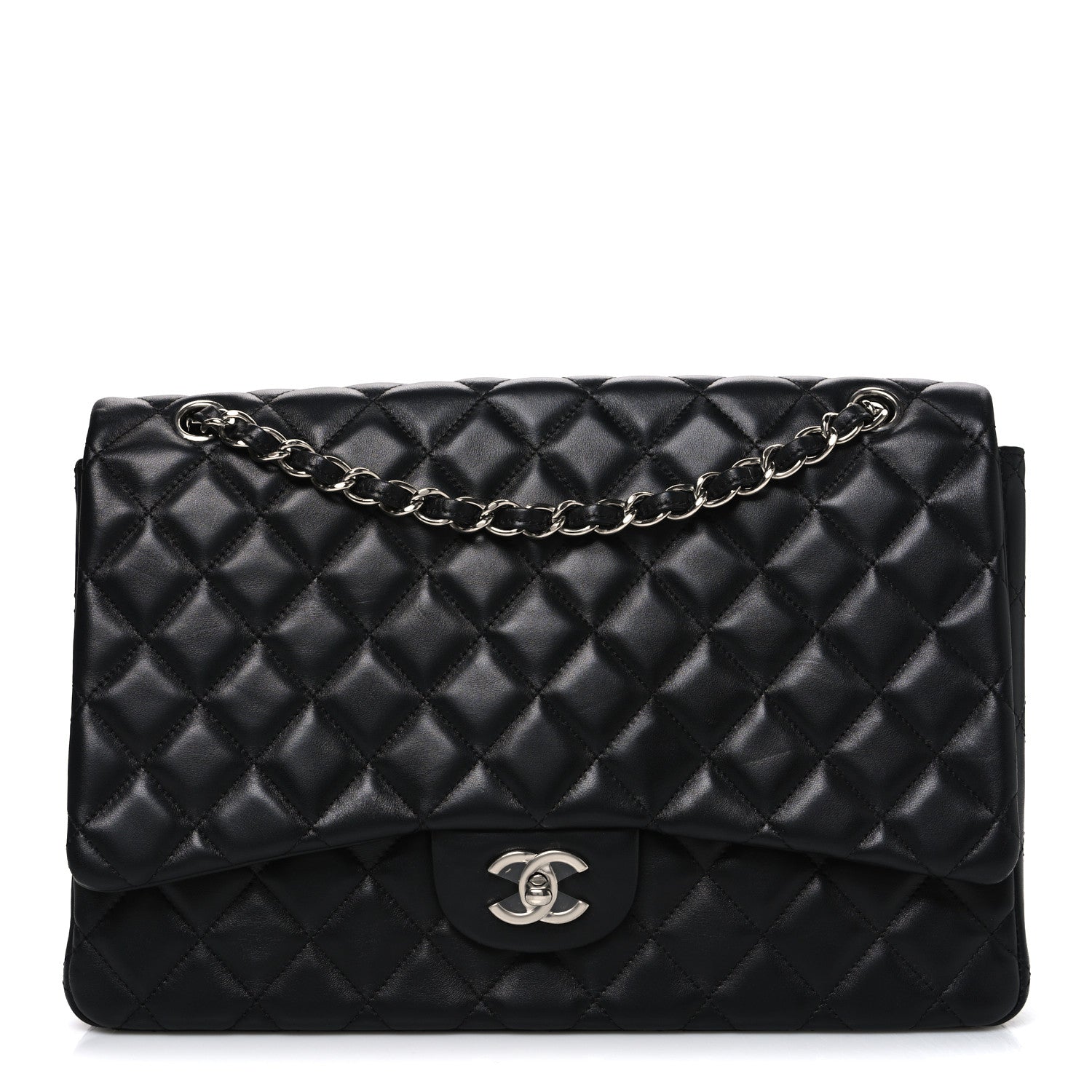 Chanel Lambskin Quilted Maxi Single Flap Black 1871274 – FASHIONPHILE