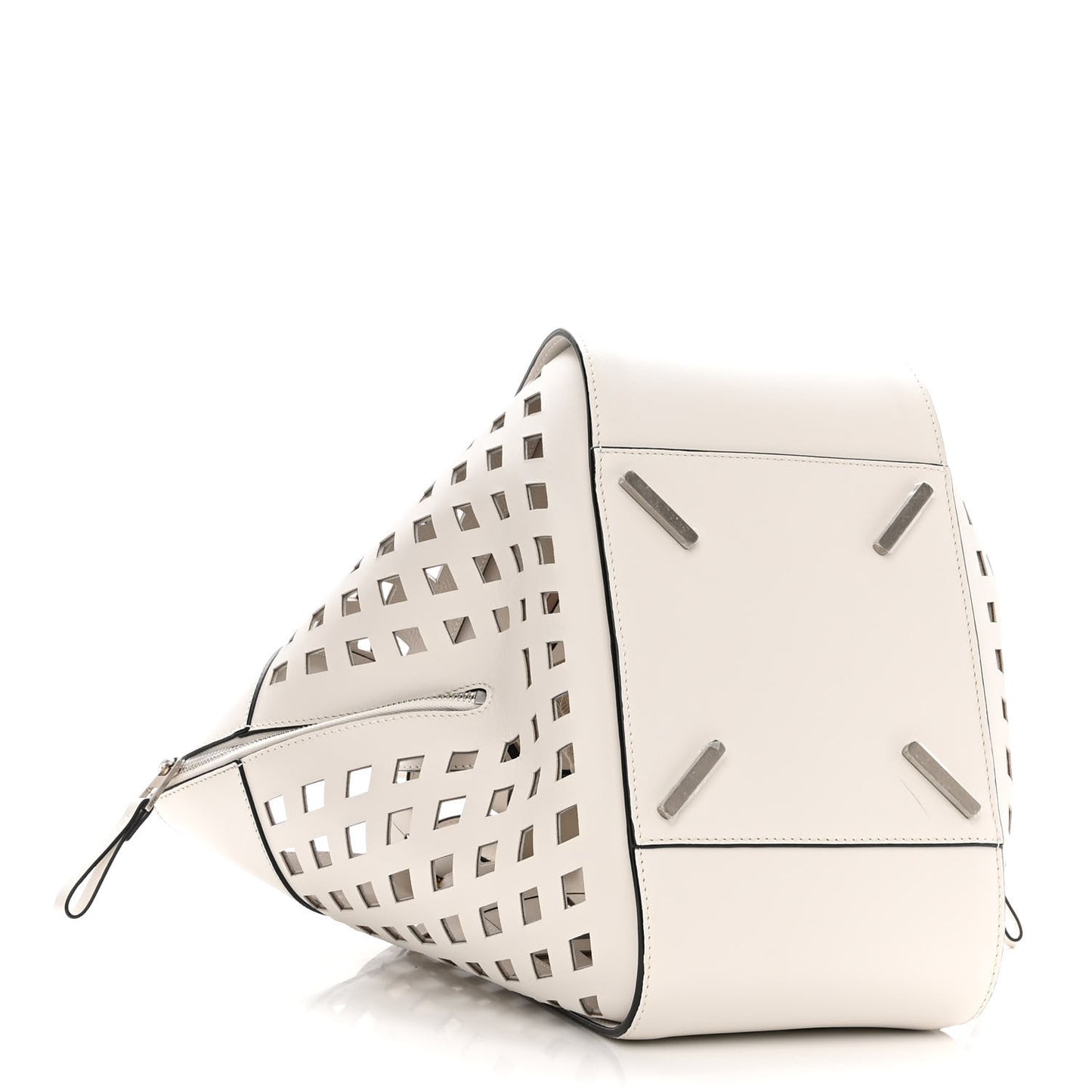 Calfskin Medium Tulip Hammock Shoulder Bag White