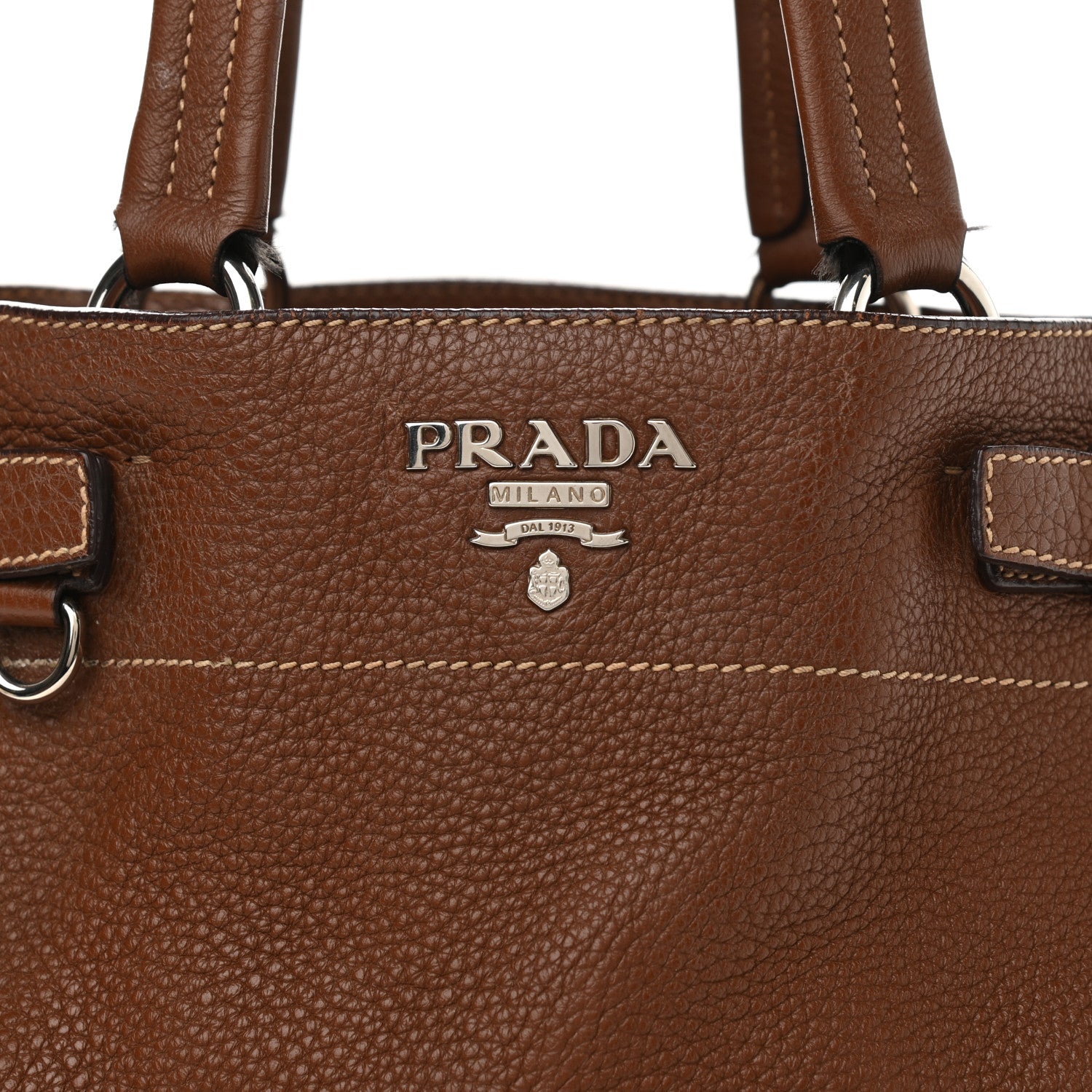 Prada Vitello Daino Shoulder Bag Bruciato 8 of 17