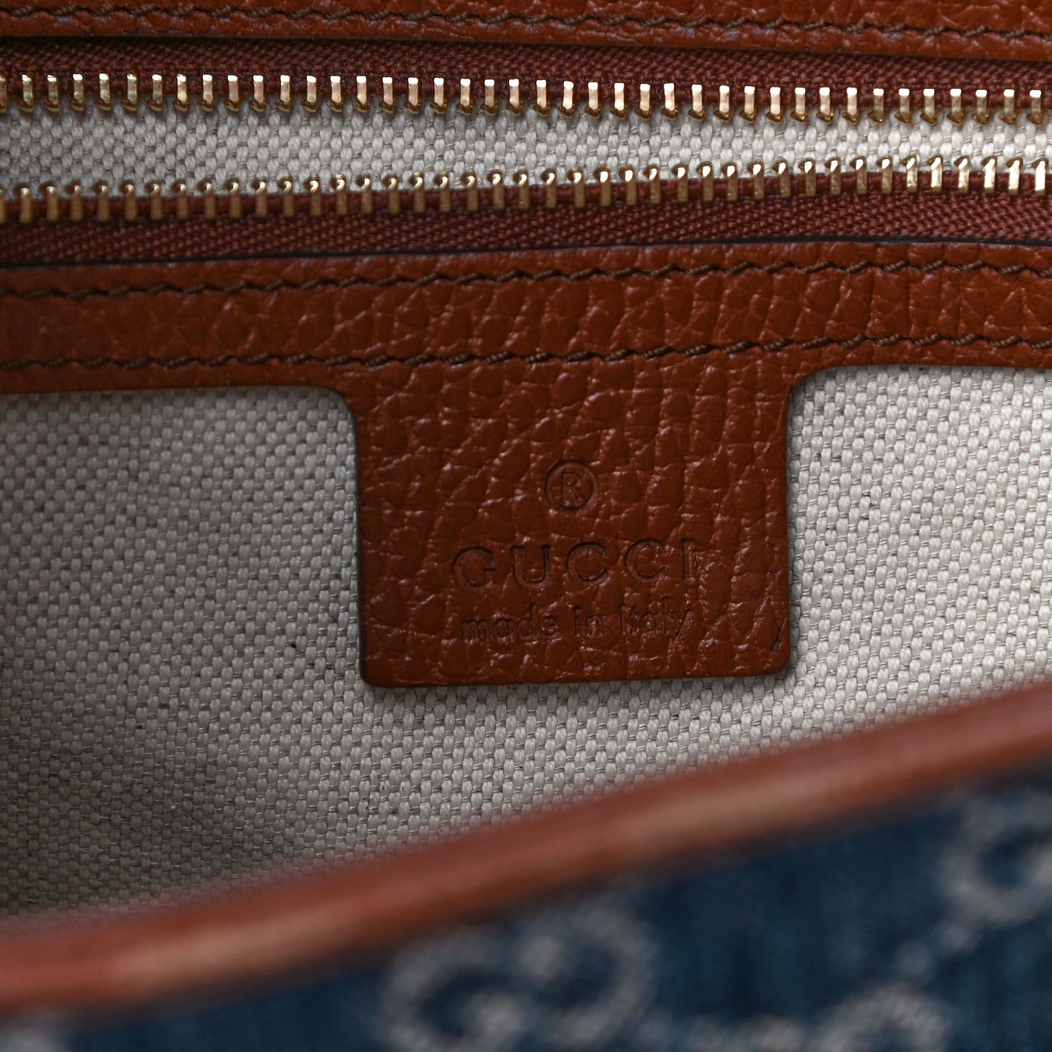 Gucci New Denim GG Monogram Calfskin Small Jackie 1961 Hobo Blue Tea Cuir 7 of 14
