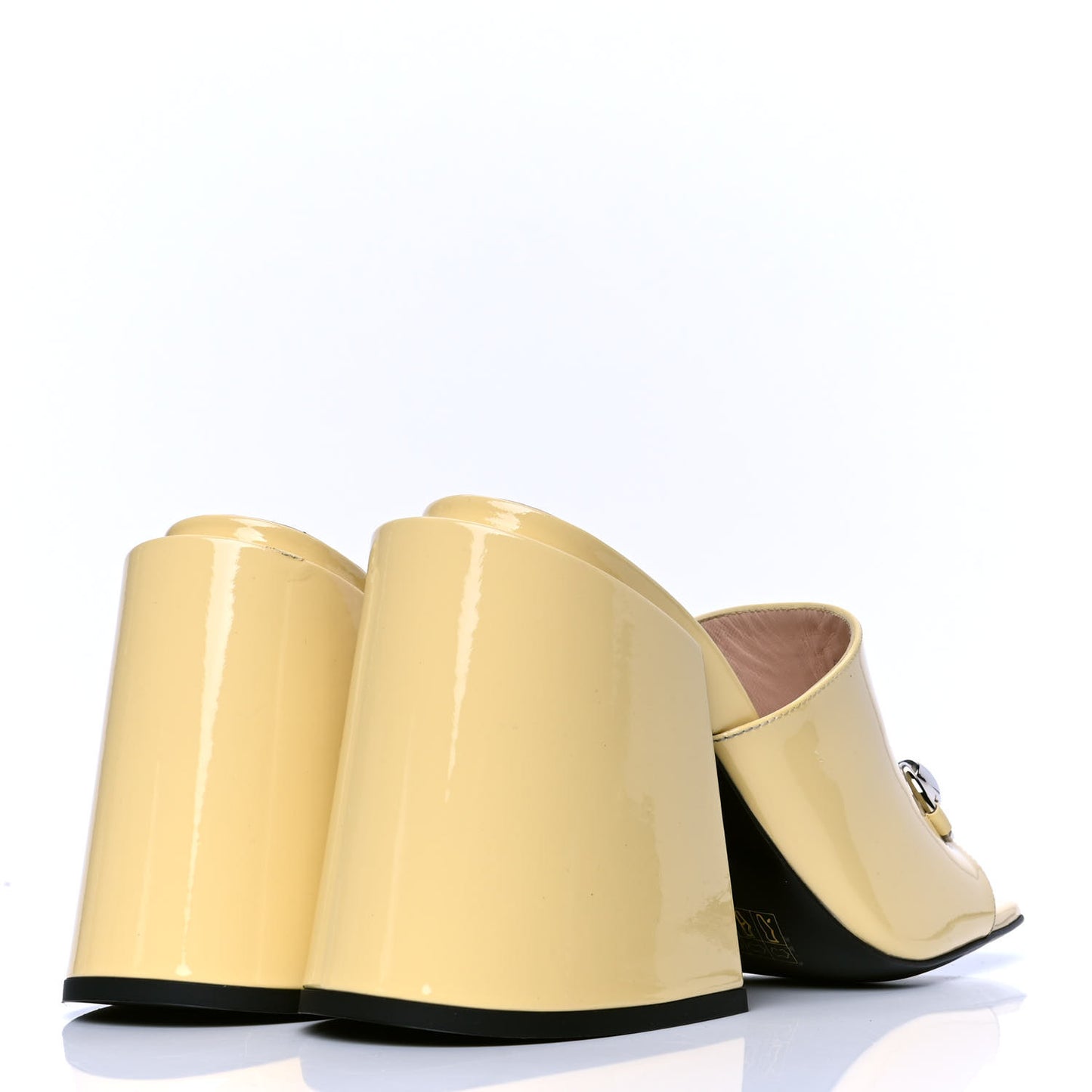 Patent Lexi Horsebit High-Heel Slide Sandals 36 Burro