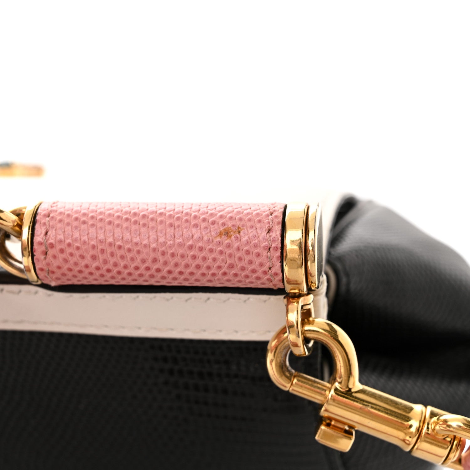 Dolce & Gabbana Stampa Iguana Crystal Medium Miss Sicily Satchel White Black Pink 18 of 21