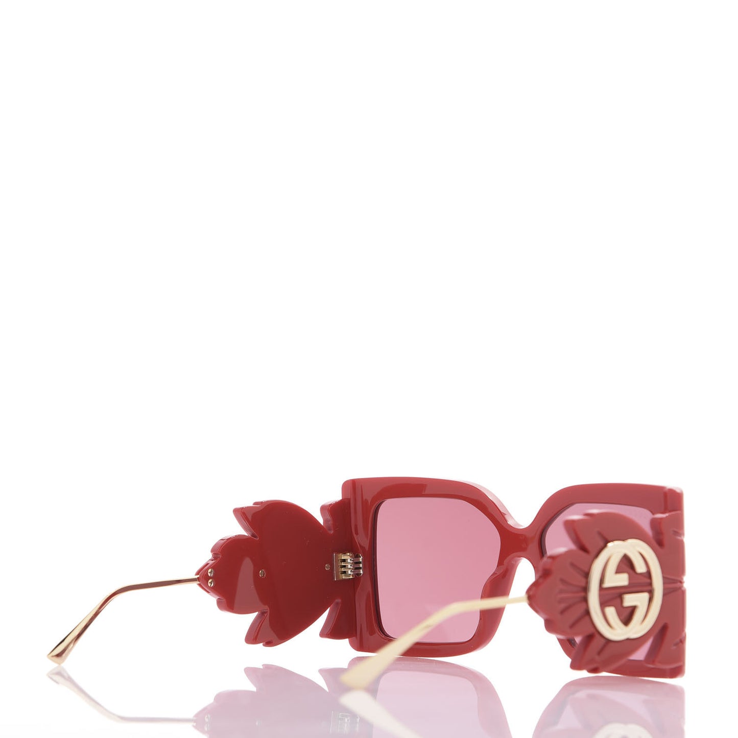 Acetate Square Frame Wing Sunglasses GG0535S Red