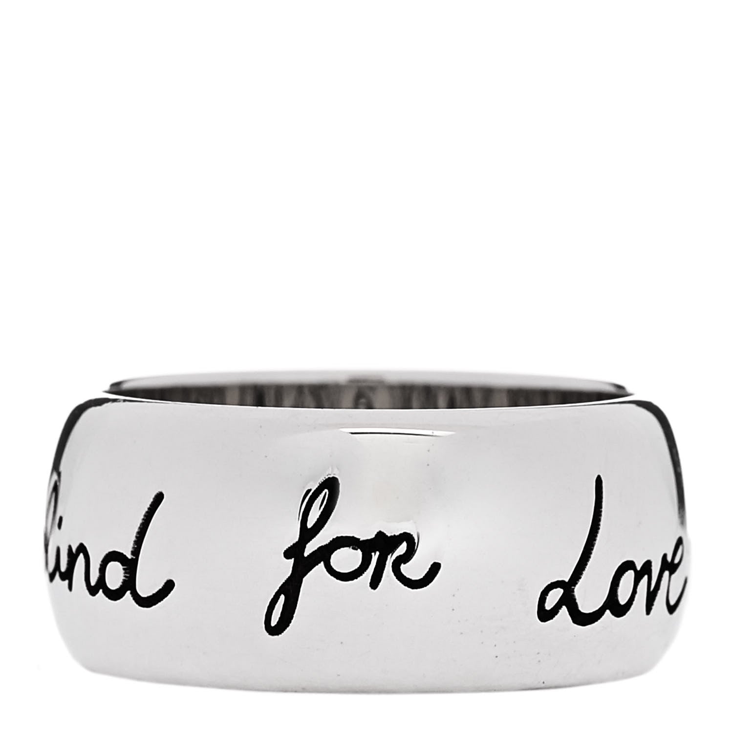 Gucci Sterling Silver Wide Blind for Love Band Ring 54