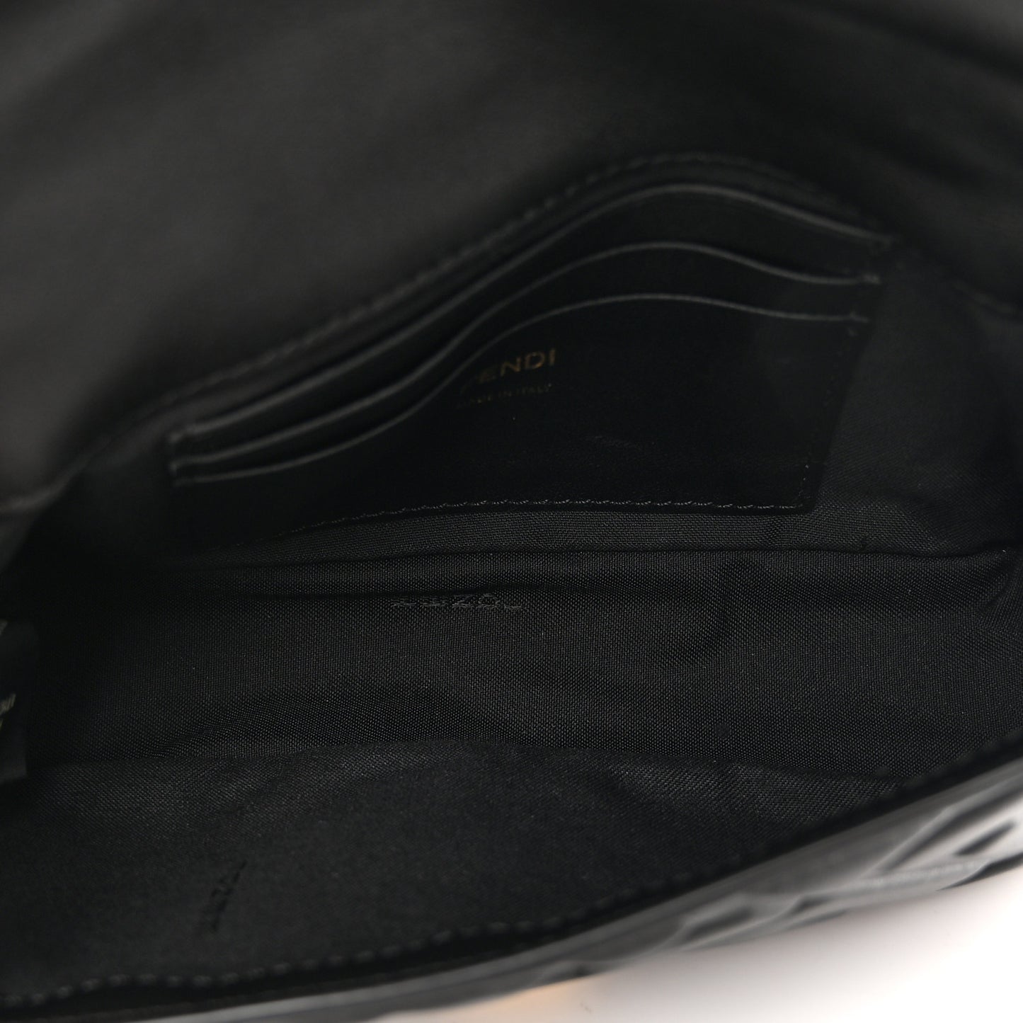 Nappa FF 1974 Embossed Mini Baguette Black