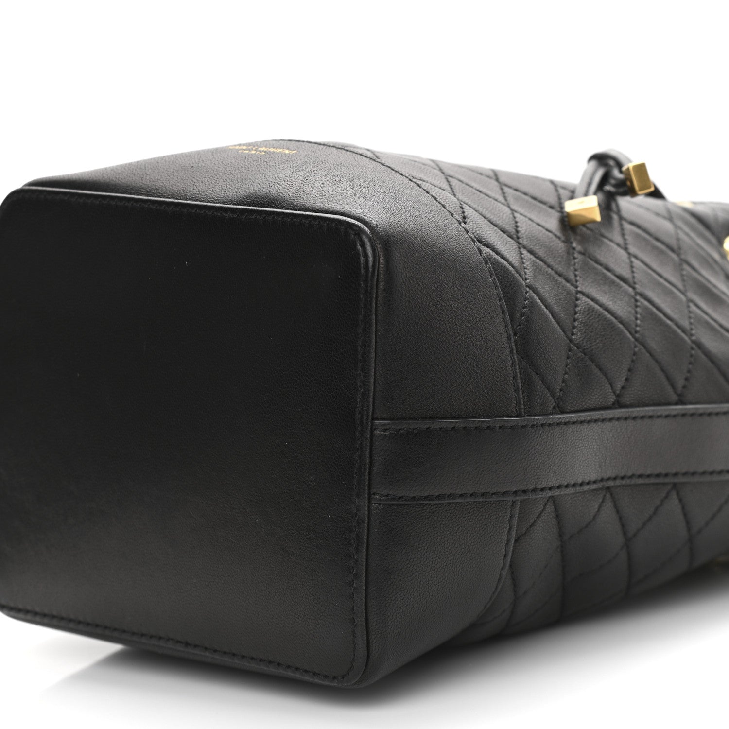 Saint Laurent Lambskin Quilted Small Emmanuelle Bucket Bag Black 10 of 11