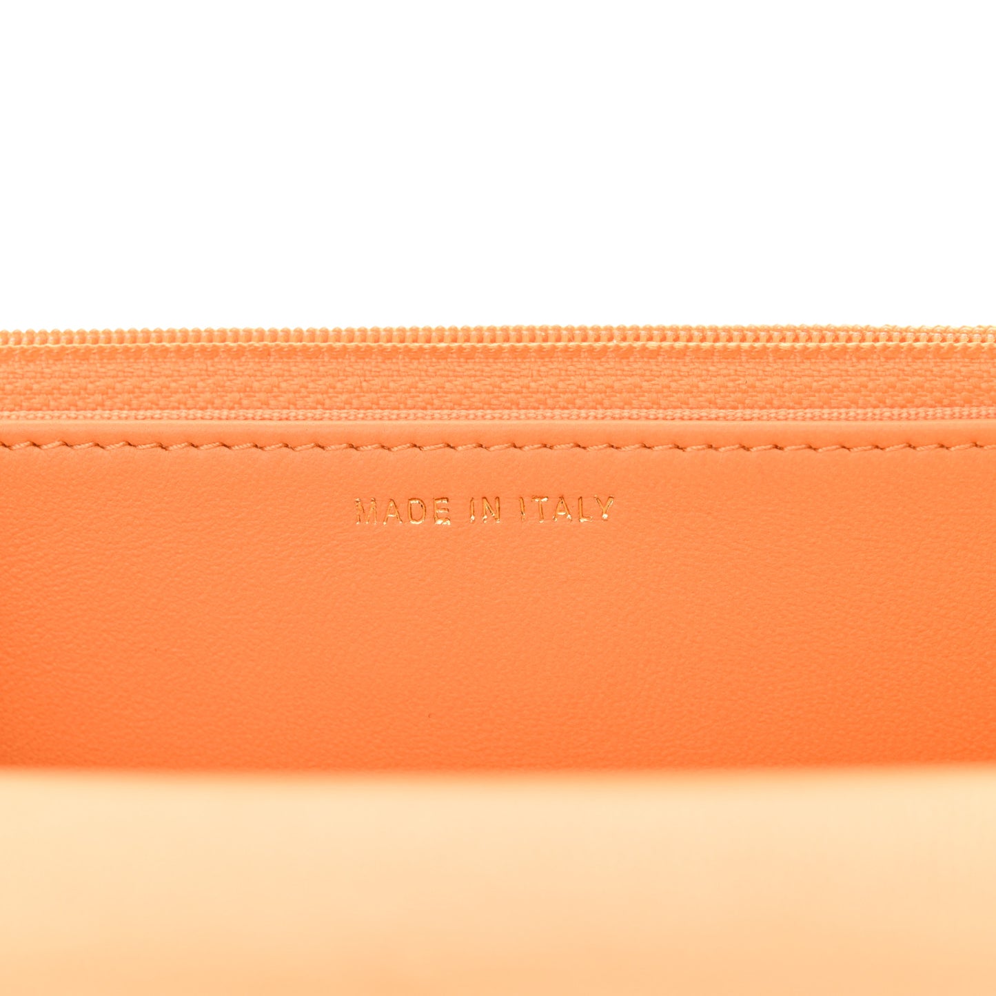 Lambskin Lacquered Quilted Trendy CC Wallet On Chain WOC Orange