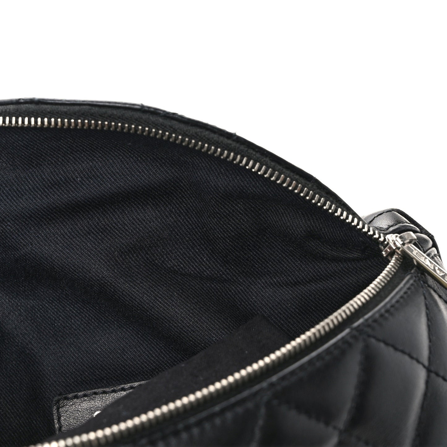 Calfskin Quilted Waist Belt Bag Black