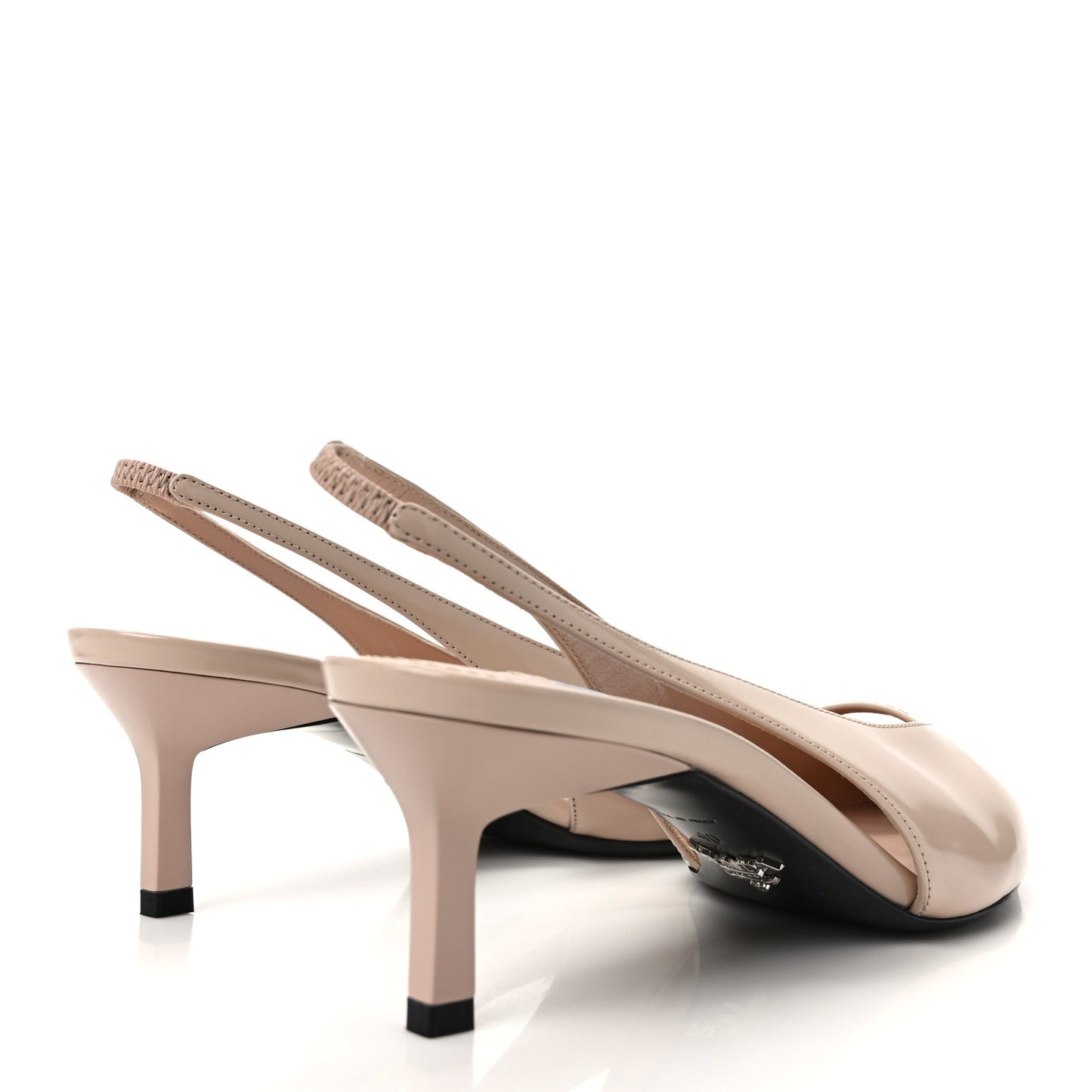 Spazzolato Pointed Toe Strap Slingback Pumps 40 Cipria