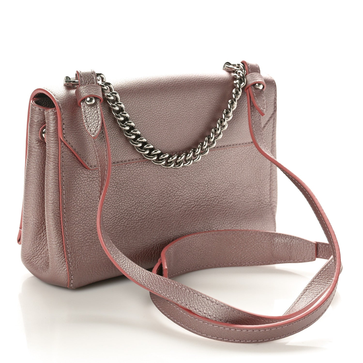 Louis Vuitton Soft Calfskin Eyelet Lockme II Chain Bag BB Rose Gold 3 of 9