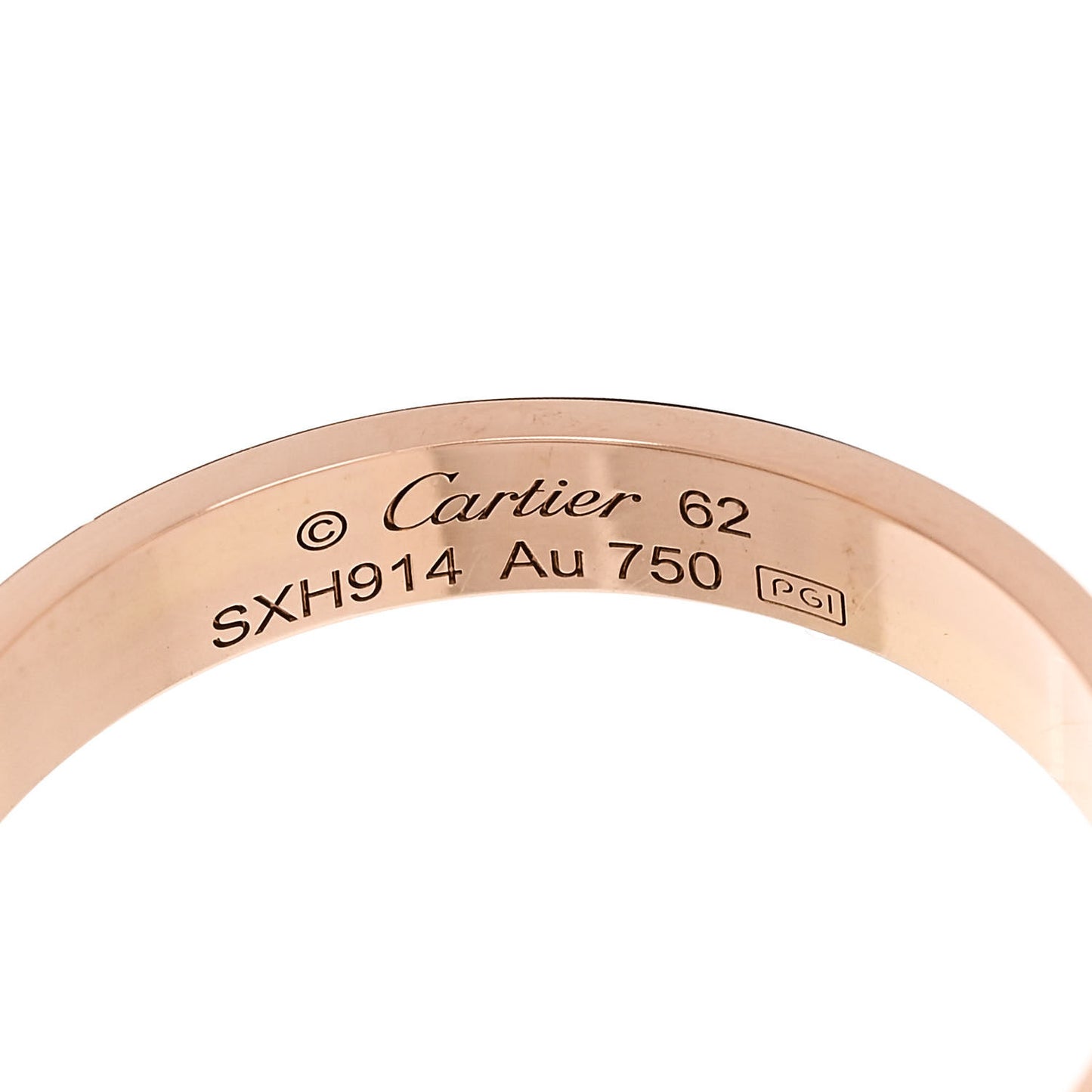 18K Pink Gold 3.5mm LOVE Wedding Band Ring 62 10