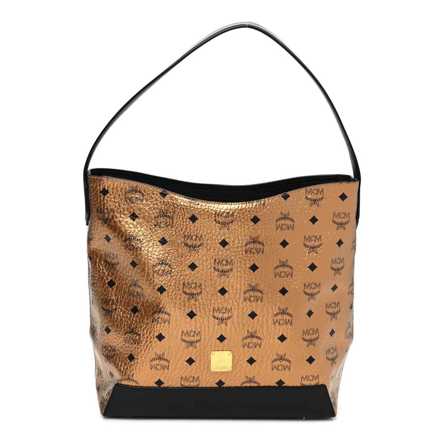 Metallic Visetos Medium Hobo Bag Gold