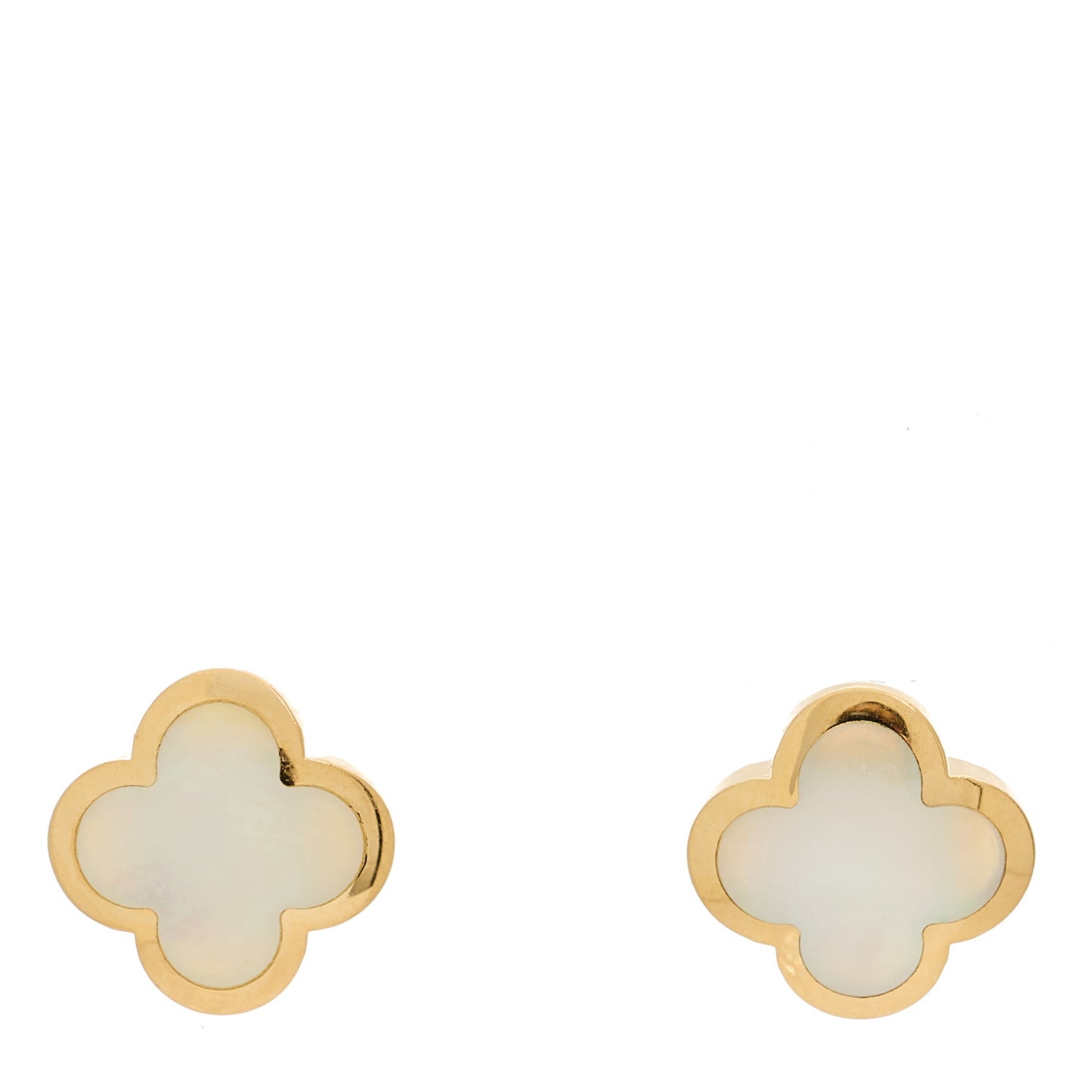18K Yellow Gold Mother of Pearl Pure Alhambra Earrings