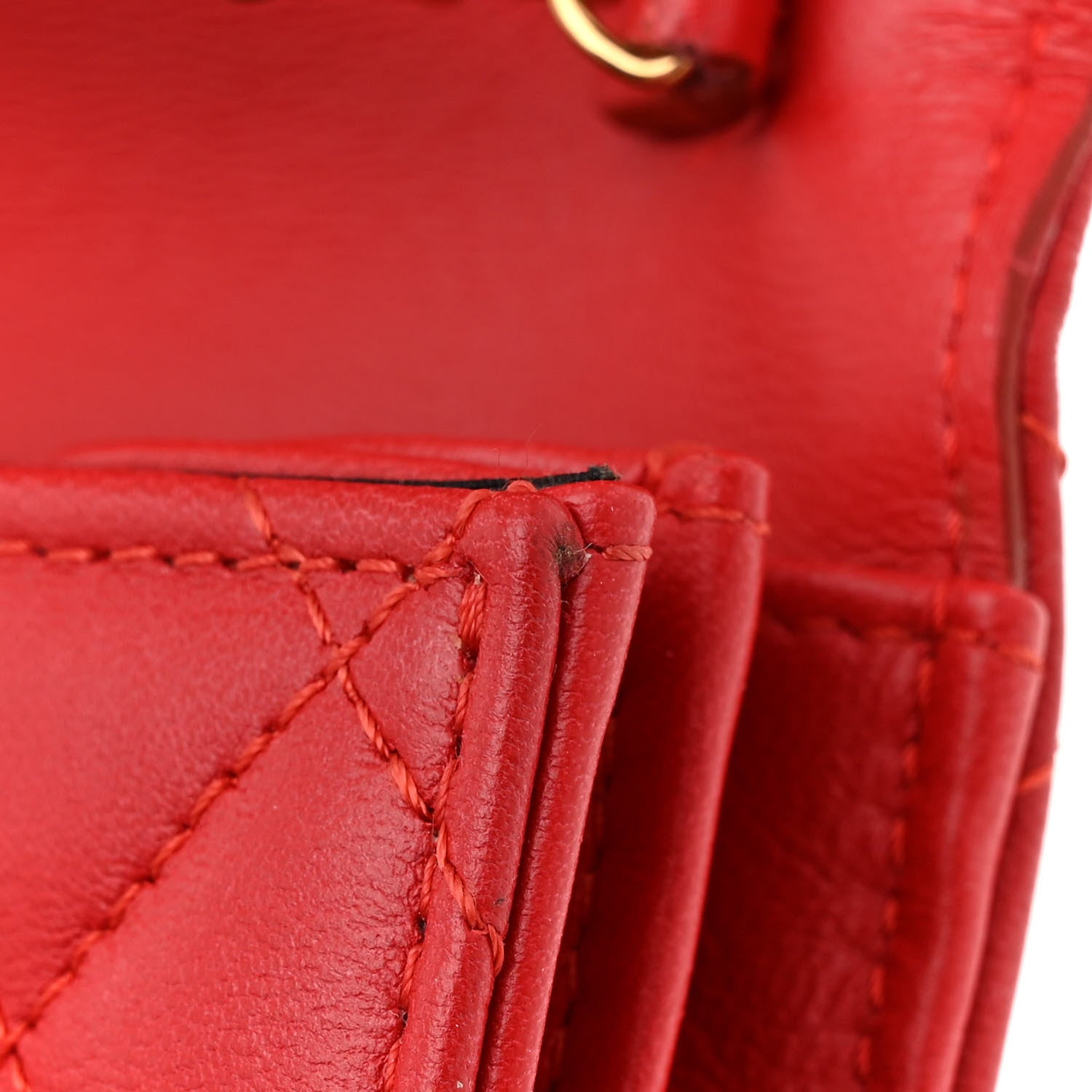 Versace Lambskin Quilted Medusa Wallet On Chain Crossbody Red 13 of 16