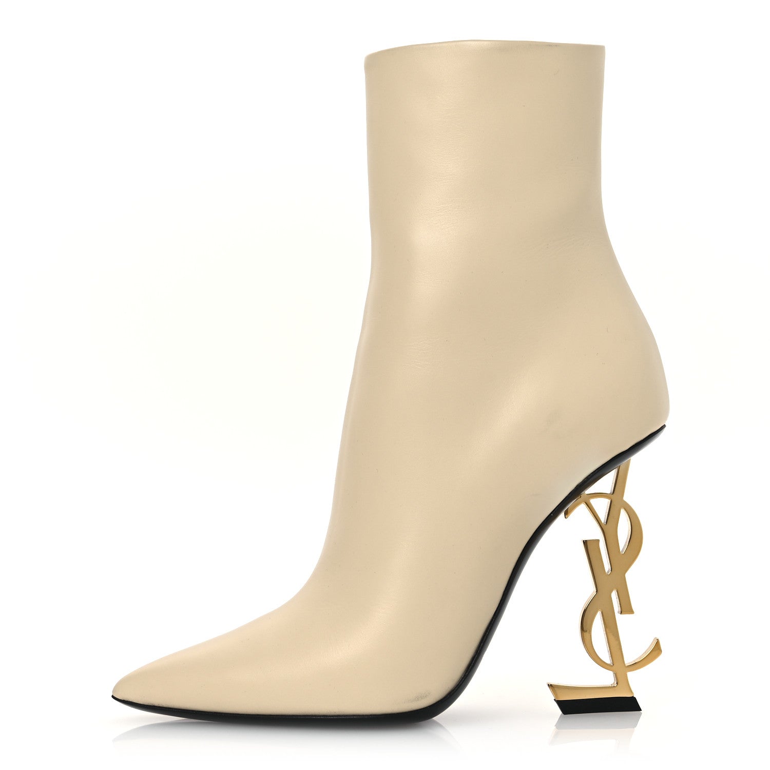 Saint Laurent Calfskin Opyum 110 Ankle Boots 35 Real Beige 1 of 13