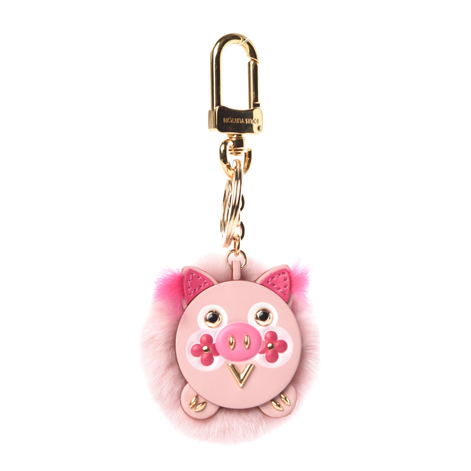 Louis Vuitton Calfskin Mink Fur Wild Pig Bag Charm Key Holder Rose Clair 381757 FASHIONPHILE Louis Vuitton Calfskin Mink Fur Wild Pig Bag Charm Key Holder Rose Clair 381757 FASHIONPHILE