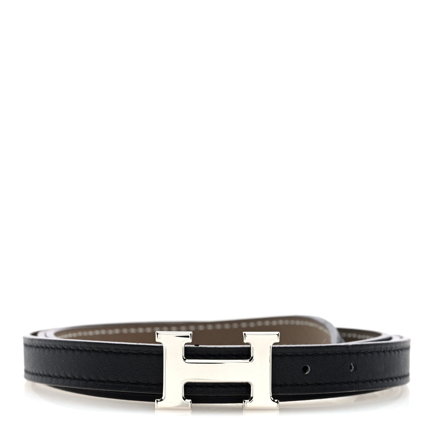 Hermes Epsom Swift 13mm H Belt 95 38 Etoupe Black 1783158