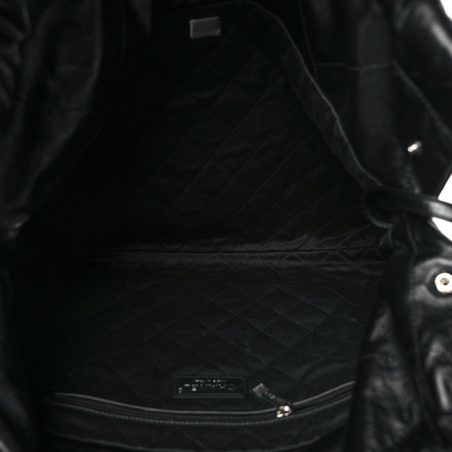 Shiny Calfskin Quilted Large Chanel 22 So Black